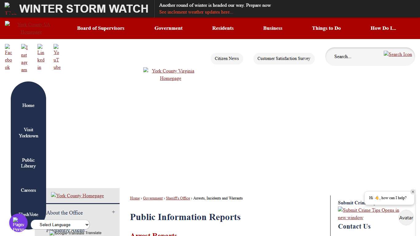 Public Information Reports York County, VA